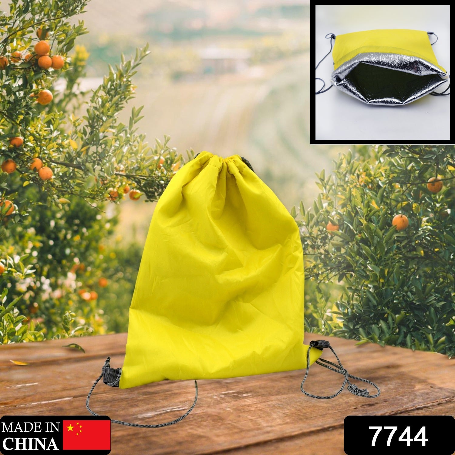 7744 Portable Dori Bag Inside silver with coating Drawstring Backpack, Gym Sack Light Weight Multi Storage Bags Large Capacity for Shopping 7744 Portable Dori Bag Inside silver with coating Drawstring Backpack, Gym Sack Light Weight Multi Storage Bags Large Capacity for Shopping